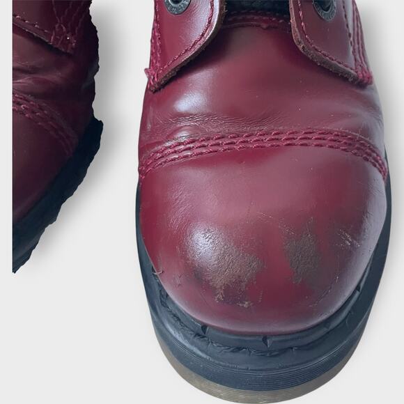 Dr. Martens Crazy Bomb Platform Boot Red Leather Cap Toe US Size 6 UK Size 4 - Picture 5 of 13